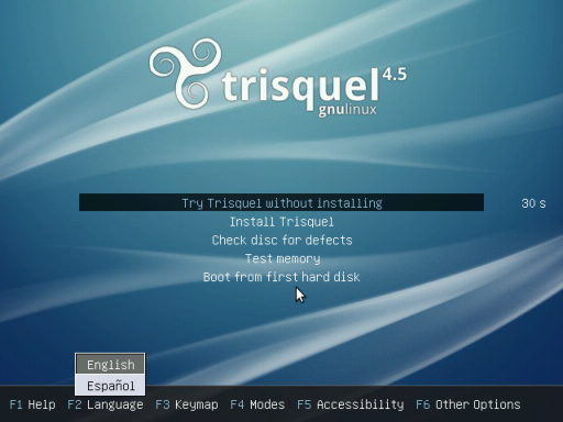 Arranque GNU/Linux trisquel