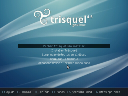 Selección Idioma Arranque GNU/Linux trisquel