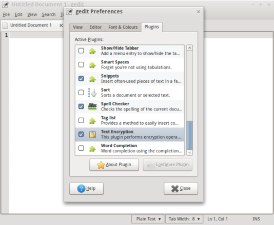 Habilitar Plugin en Gedit